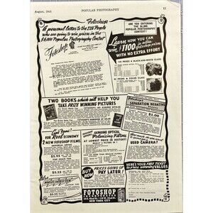 Fotoshop Inc. "$6000 Popular Photography Contest!" Vintage Print Ad 1941